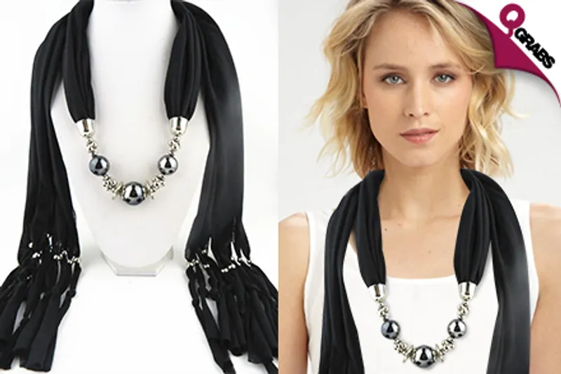 For QR59 Wrap Yourself in Prettiness with Colorful Pendant Scarves - Available in Six Designs! (QR99 Value)